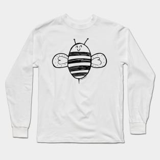 Happy bee - honey bee coloring illustration for beekeepers Long Sleeve T-Shirt